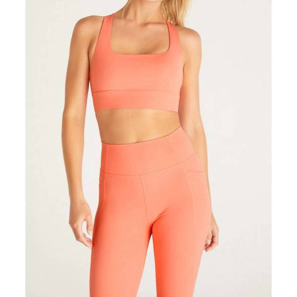 NEW Z SUPPLY elevate sports bra in bright melon - Picture 1 of 3